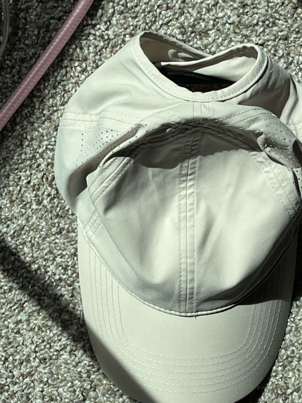 Pony Beige and White Ventilated Ponyflo Hat